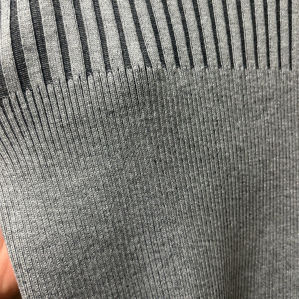 Gray Ribbed Cold Shoulder Dress - Picture 2 of 3